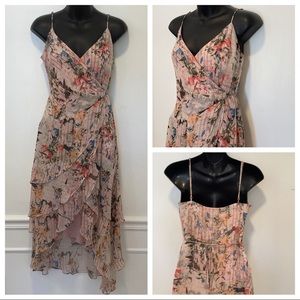 BCBGMAXAZRIA Silk Floral Wrap Dress Size 2